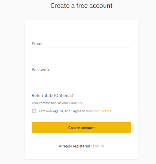 binance sign up