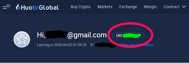 Huobi UID