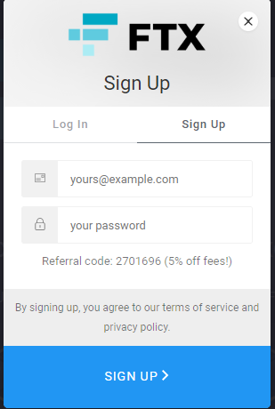 ftx sign up