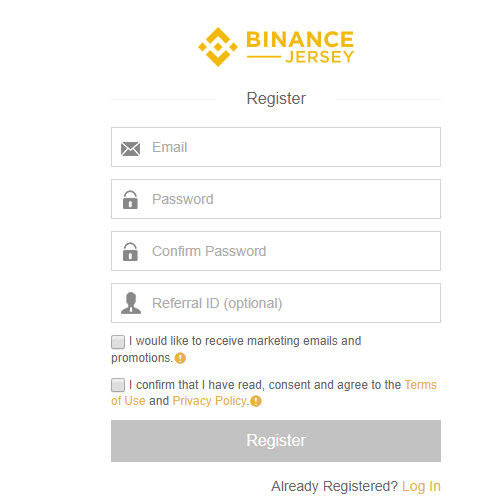 binance jersey sign up