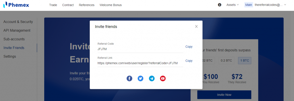 phemex referral code