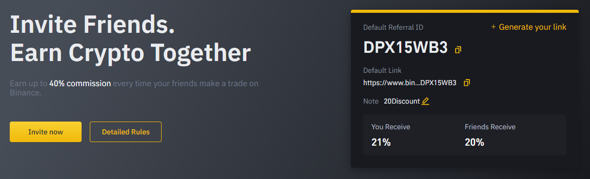 Binance Referral Code Dpx15wb3 45 Off On Fees 2021 Update